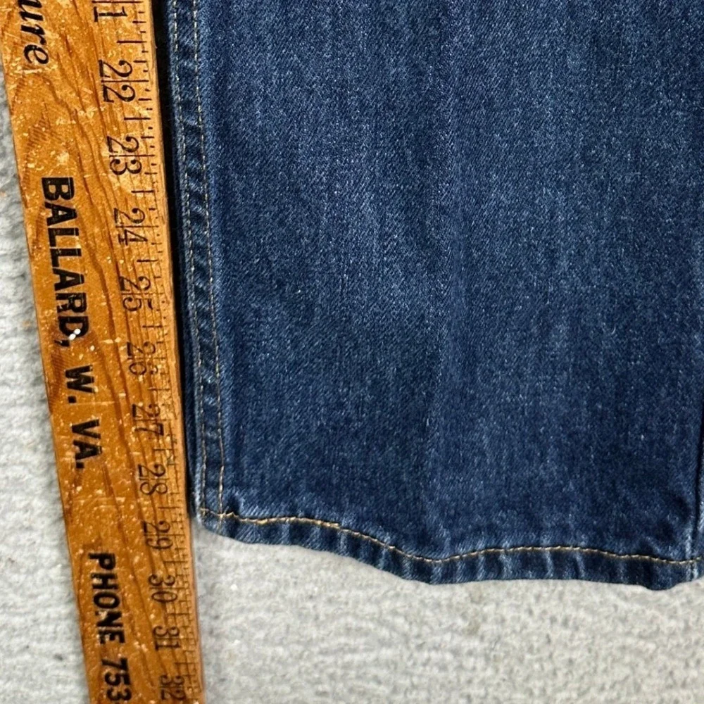 Levis 505 Jeans Mens 34X29 Blue Straight Leg Distressed Dark Wash 5 Pocket Denim